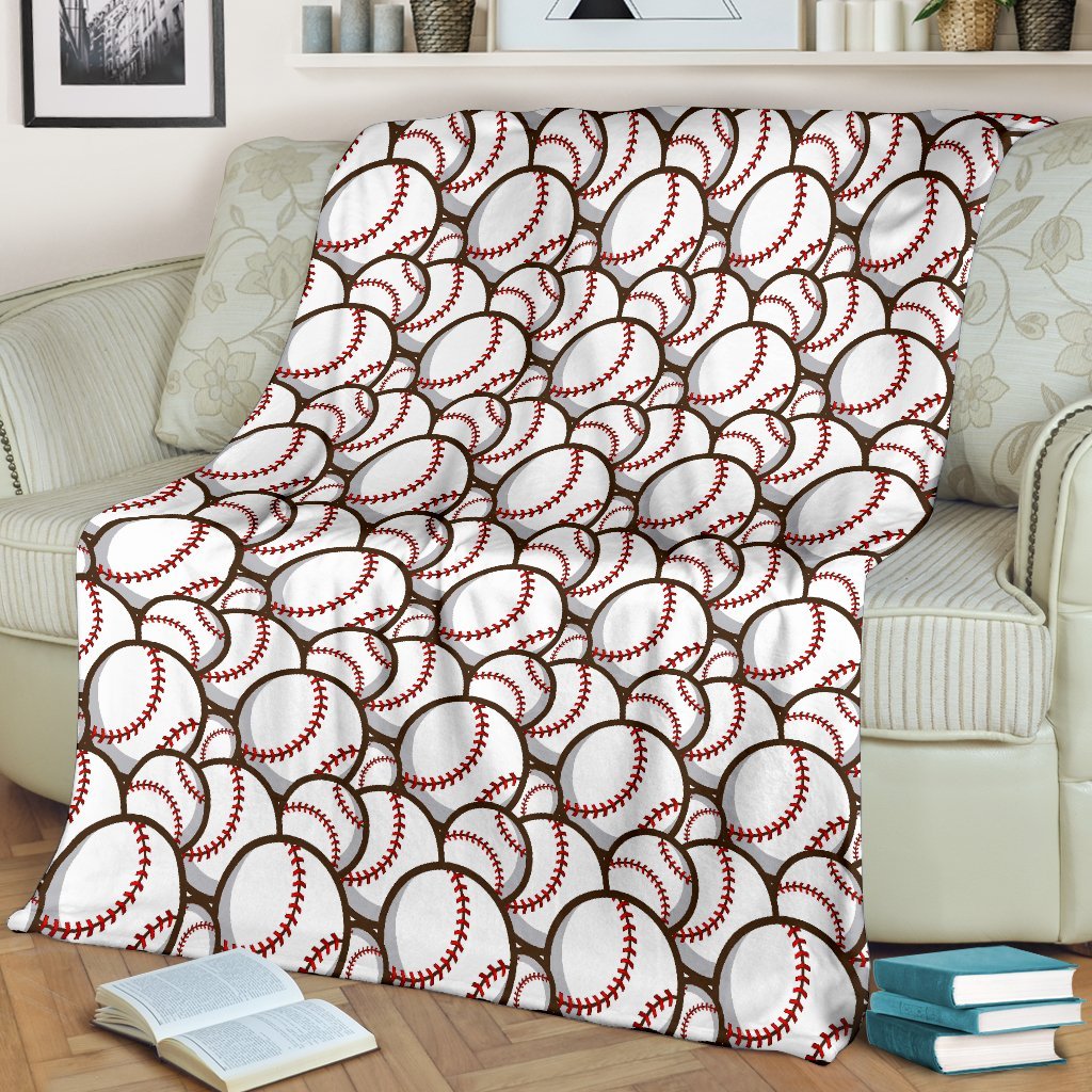 Baseball Print Pattern Blanket-grizzshop