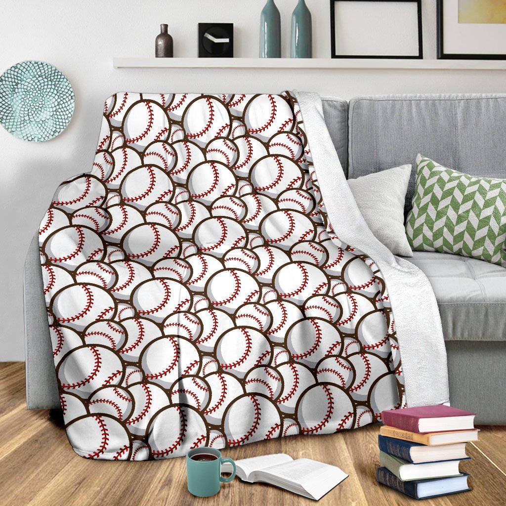 Baseball Print Pattern Blanket-grizzshop