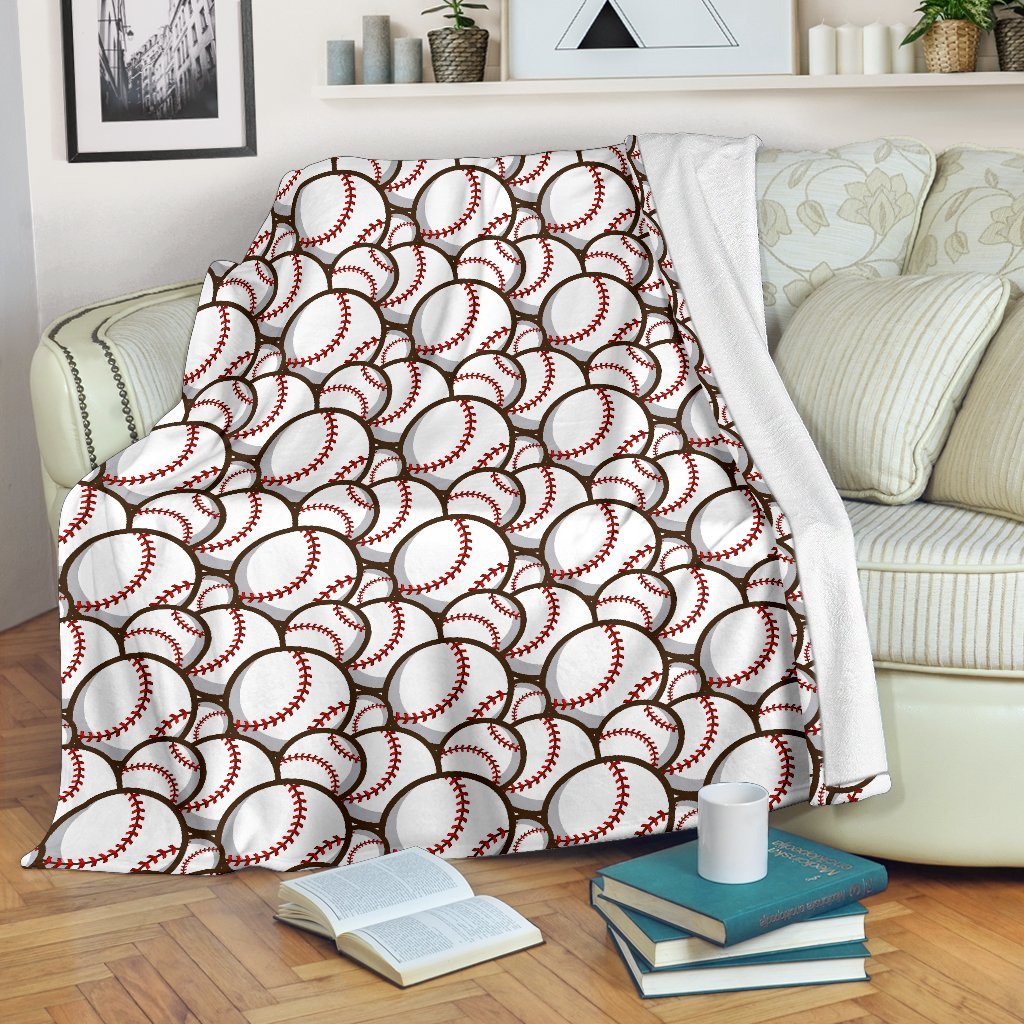 Baseball Print Pattern Blanket-grizzshop