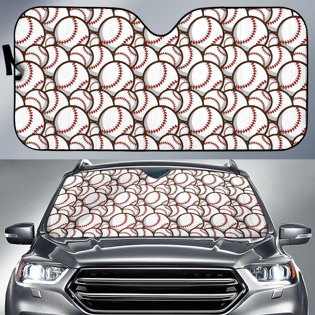 Baseball Print Pattern Car Sun Shade-grizzshop