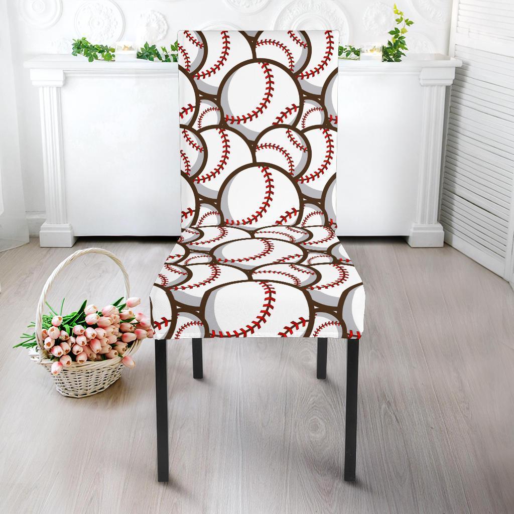 Baseball Print Pattern Chair Cover-grizzshop