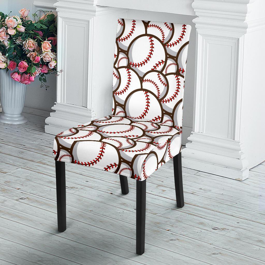 Baseball Print Pattern Chair Cover-grizzshop