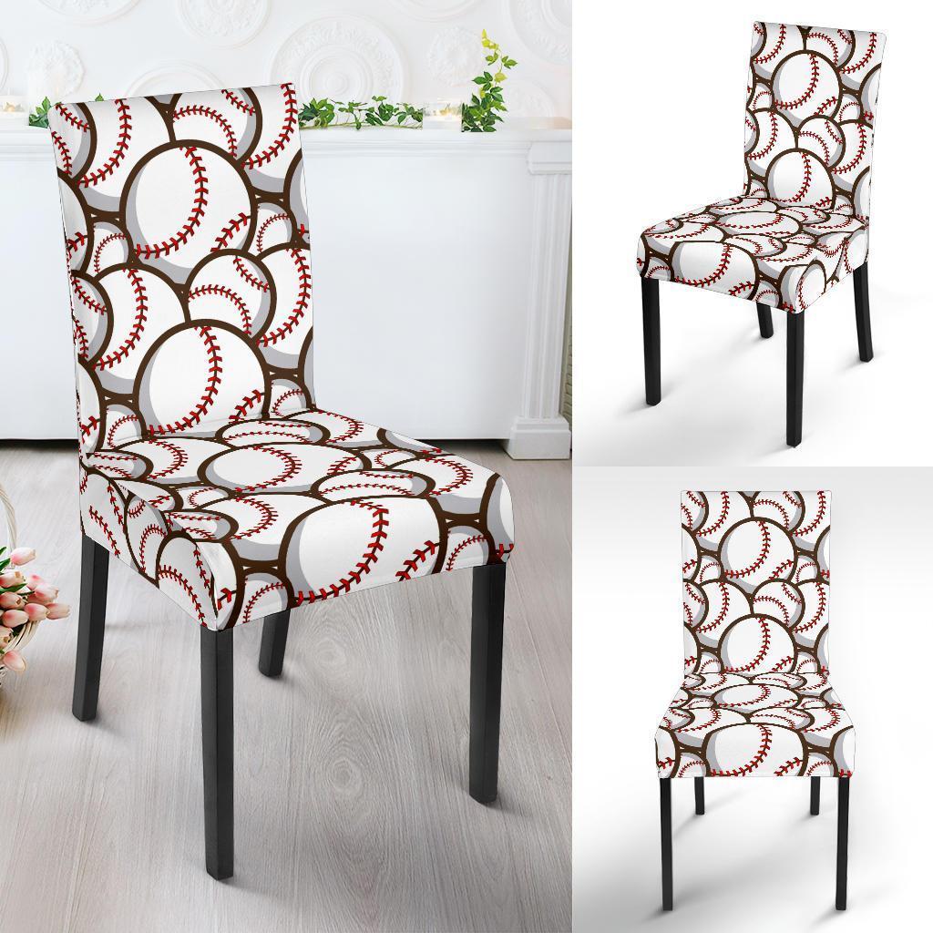 Baseball Print Pattern Chair Cover-grizzshop