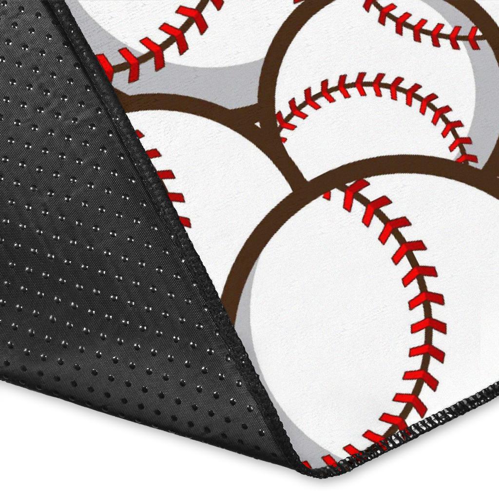 Baseball Print Pattern Floor Mat-grizzshop