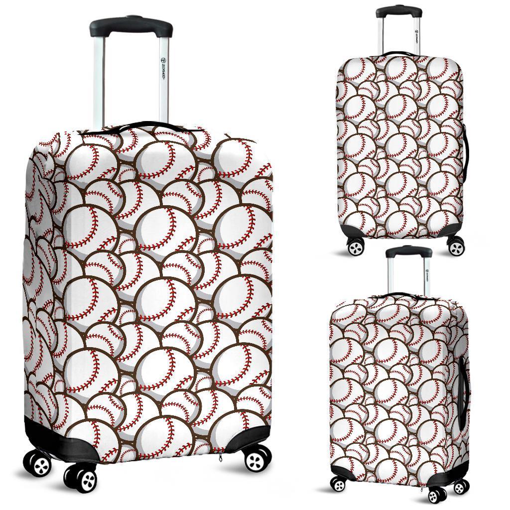 Baseball Print Pattern Luggage Cover Protector-grizzshop