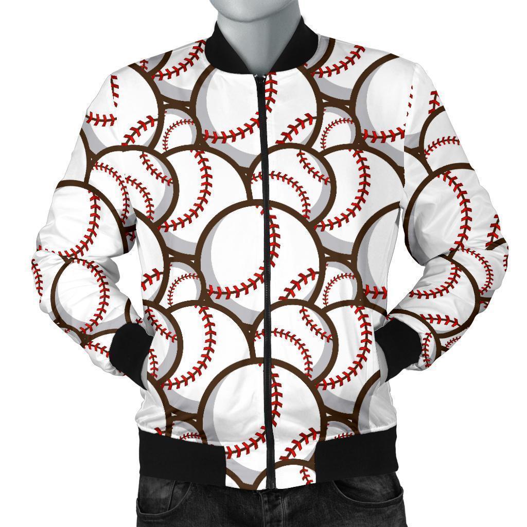 Baseball Print Pattern Men's Bomber Jacket-grizzshop