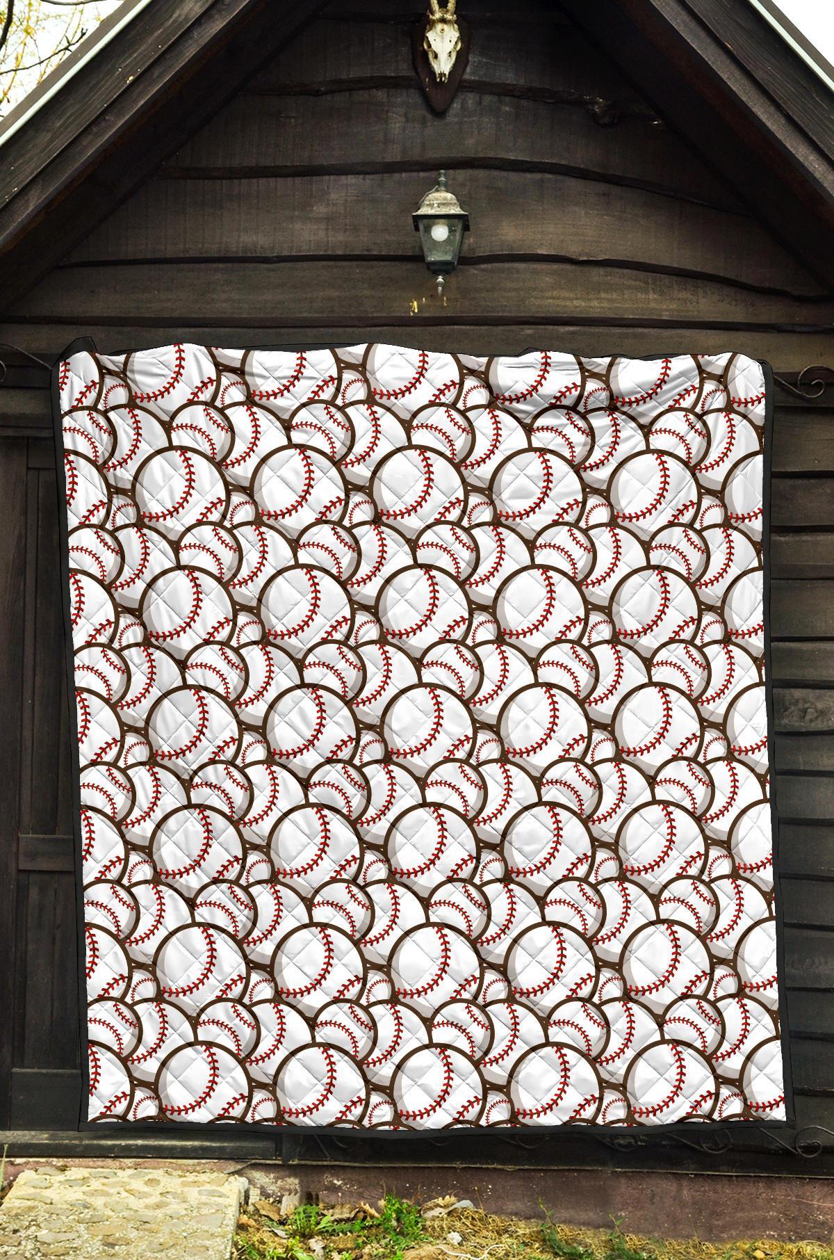 Baseball Print Pattern Quilt-grizzshop