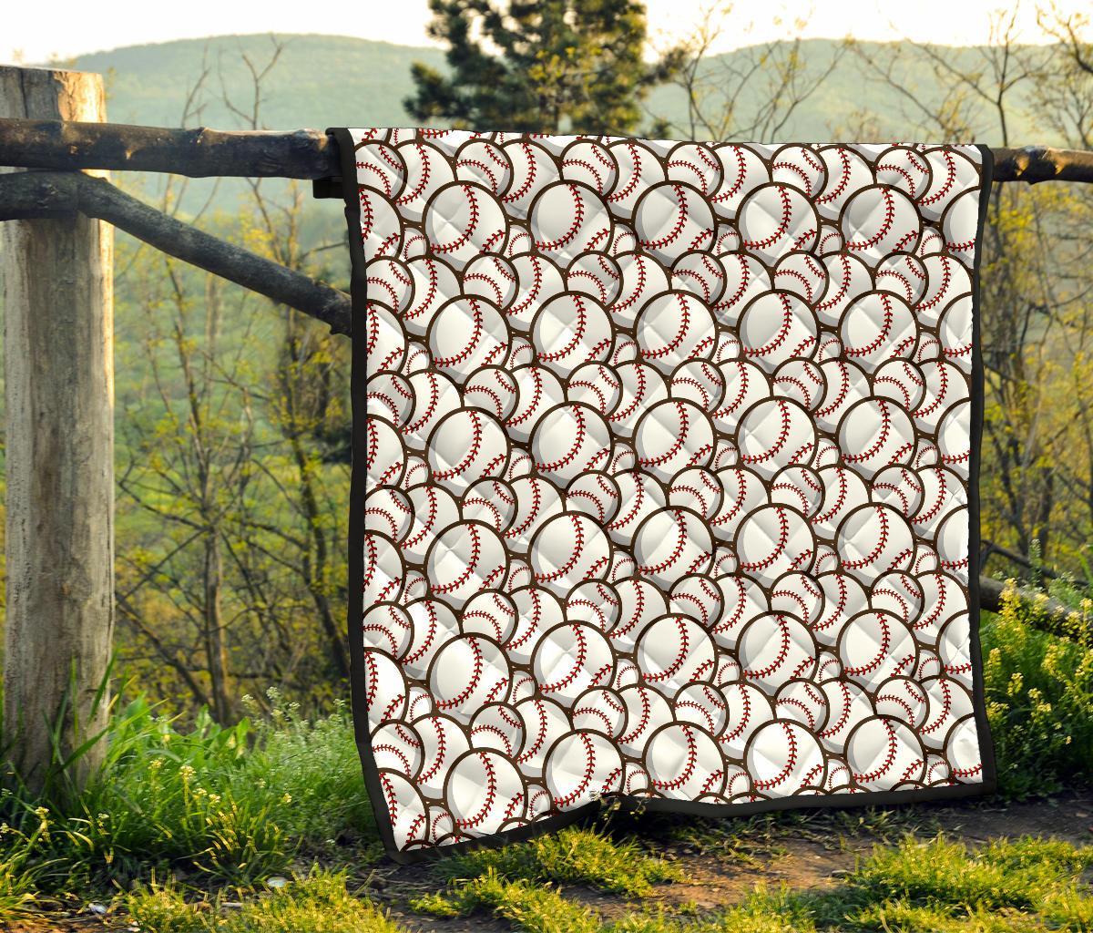 Baseball Print Pattern Quilt-grizzshop