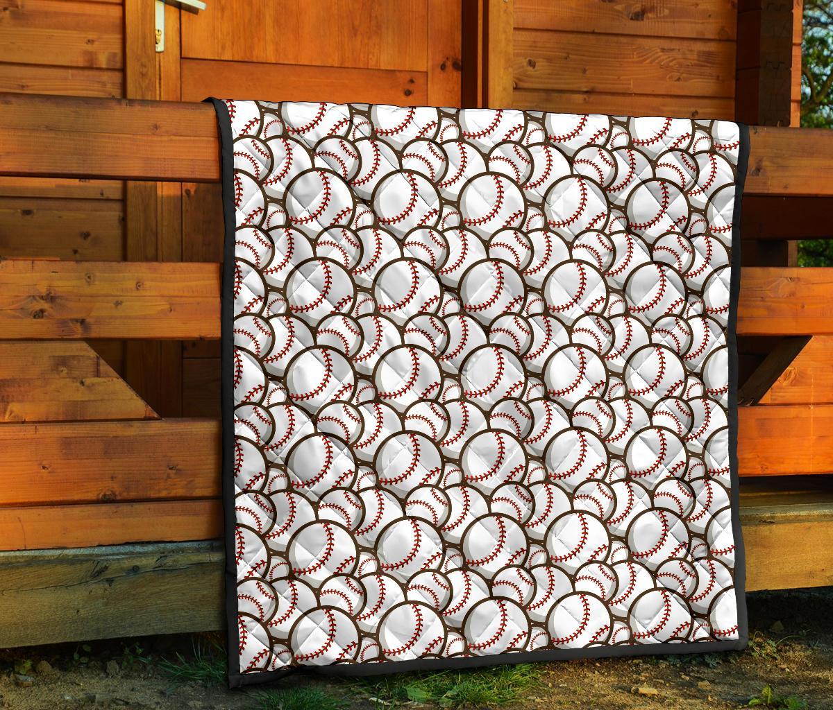 Baseball Print Pattern Quilt-grizzshop