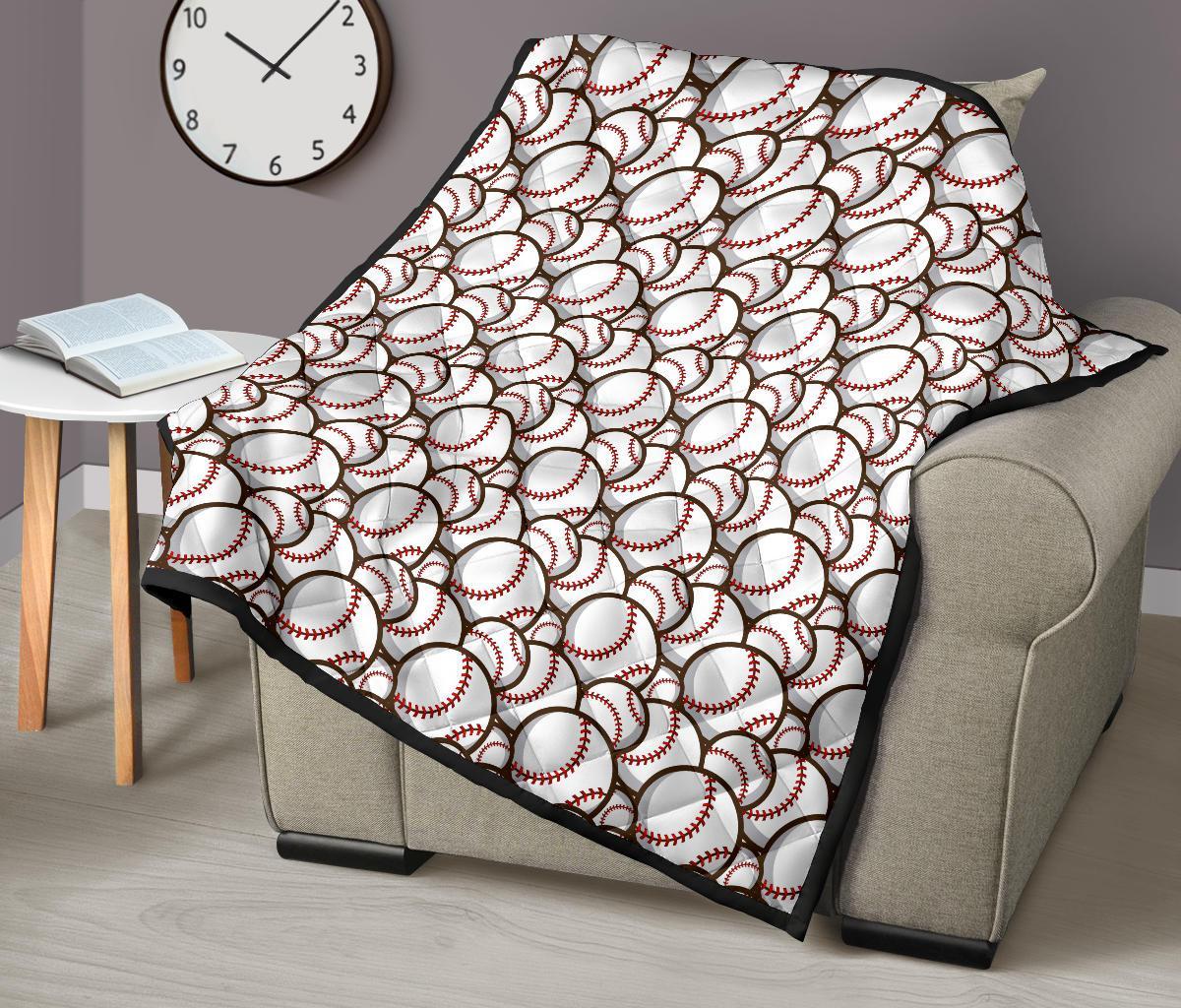 Baseball Print Pattern Quilt-grizzshop