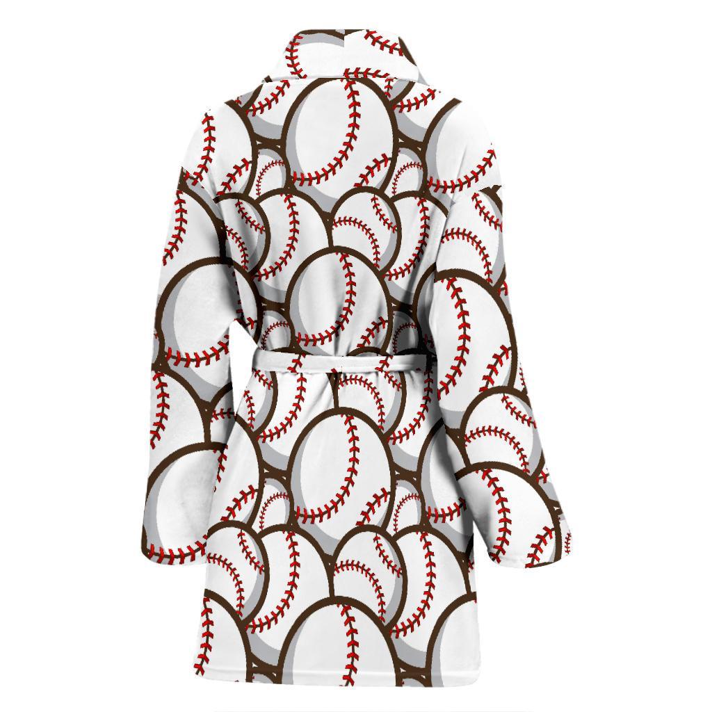 Baseball Print Pattern Women Long Robe-grizzshop
