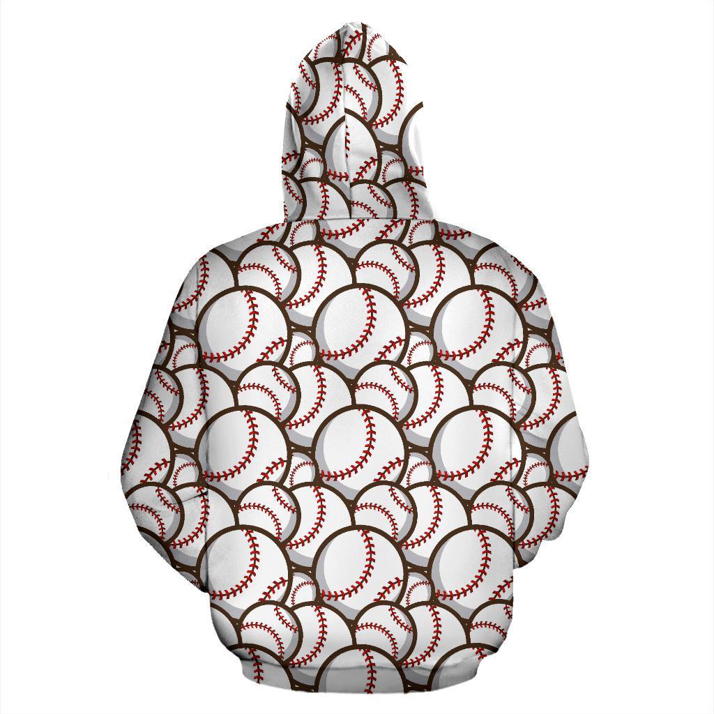 Baseball Print Pattern Women Men Pullover Hoodie-grizzshop