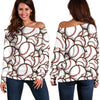 Baseball Print Pattern Women Off Shoulder Sweatshirt-grizzshop