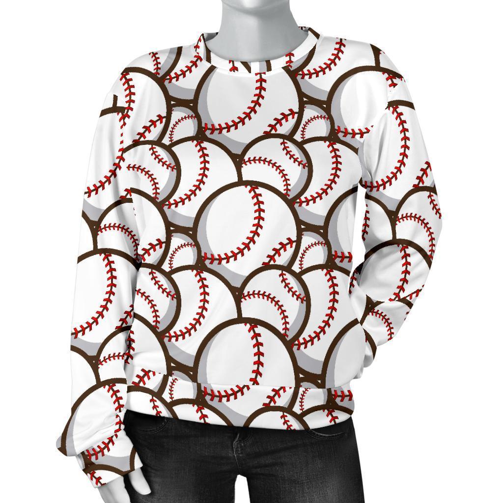 Baseball Print Pattern Women's Sweatshirt-grizzshop