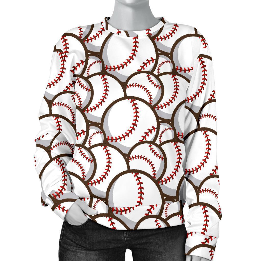 Baseball Print Pattern Women's Sweatshirt-grizzshop