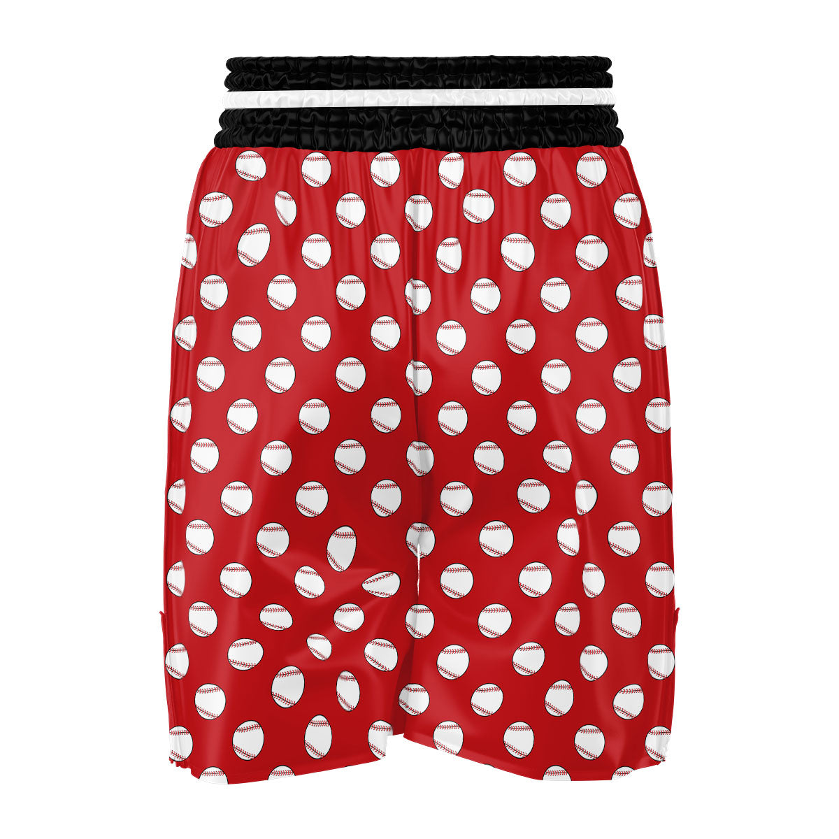 Baseball Red Print Pattern Boxing Shorts-grizzshop