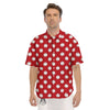 Baseball Red Print Pattern Men's Short Sleeve Shirts-grizzshop