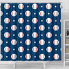 Baseball Star Pattern Print Bathroom Shower Curtain-grizzshop