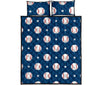 Baseball Star Pattern Print Bed Set Quilt-grizzshop