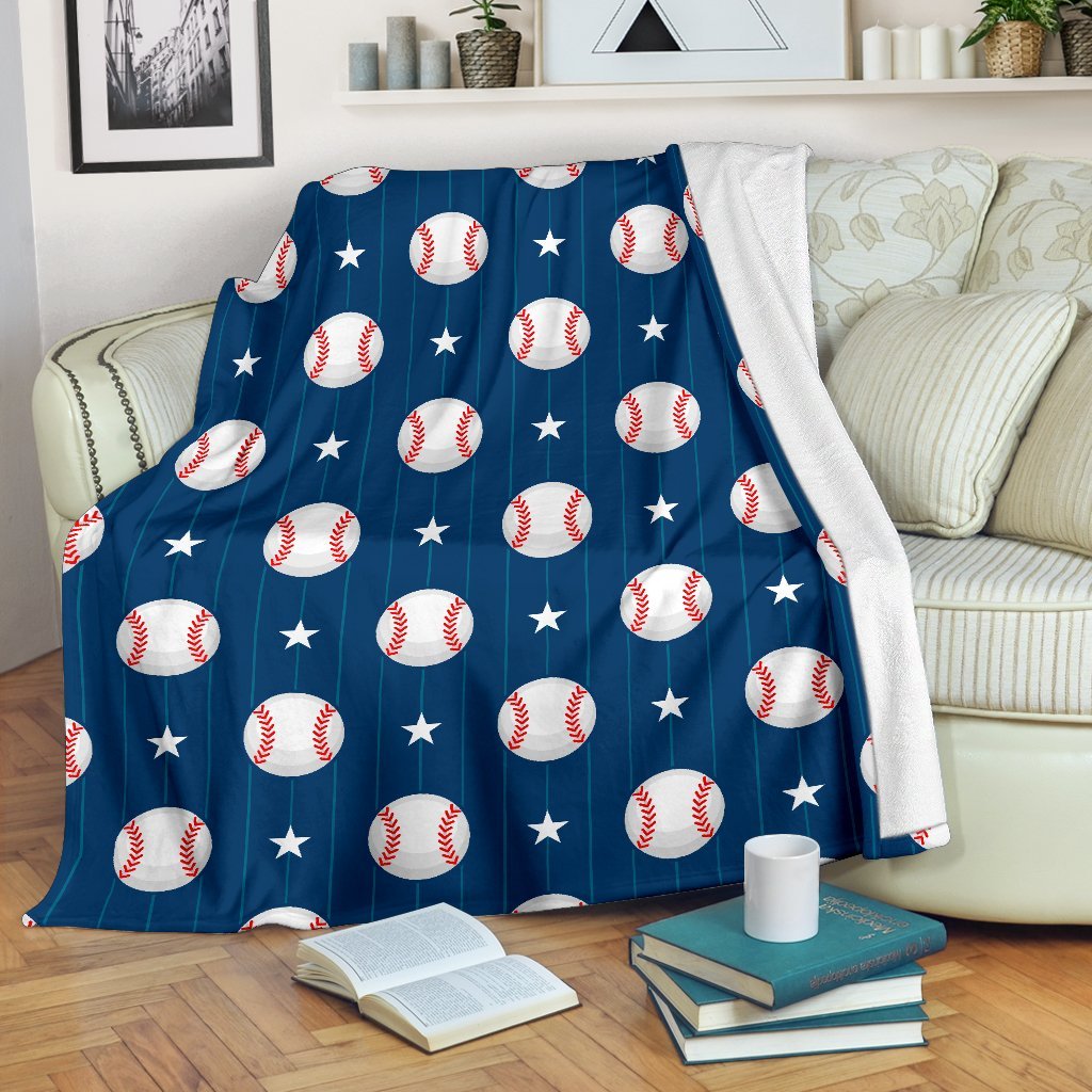 Baseball Star Pattern Print Blanket-grizzshop