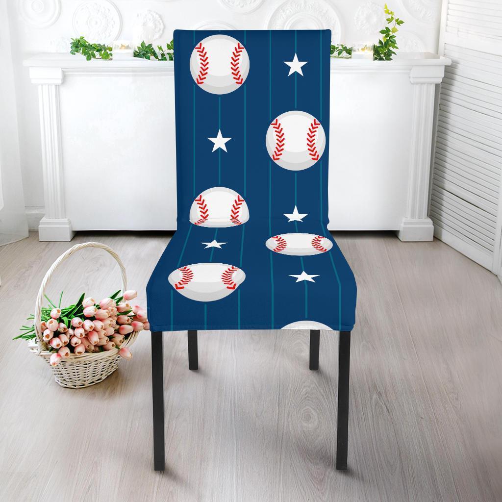 Baseball Star Pattern Print Chair Cover-grizzshop