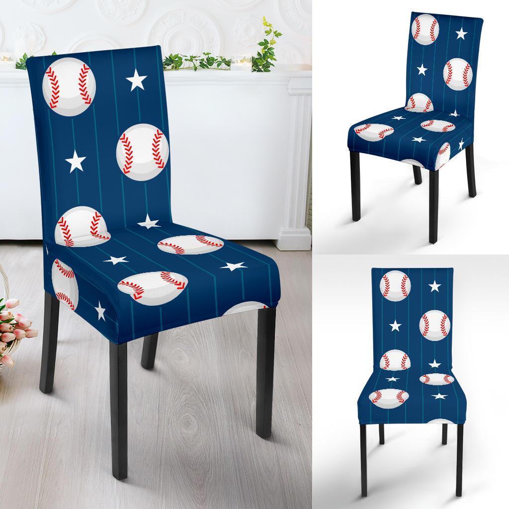 Baseball Star Pattern Print Chair Cover-grizzshop