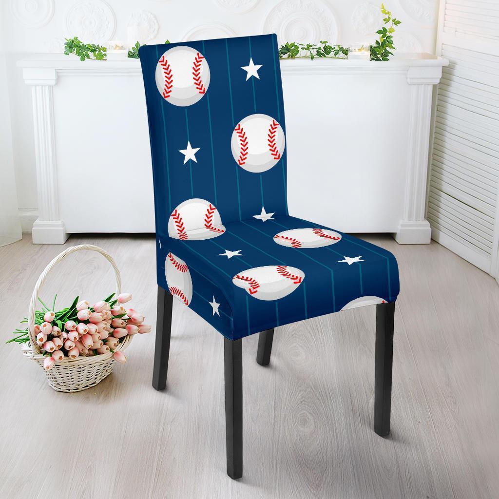 Baseball Star Pattern Print Chair Cover-grizzshop