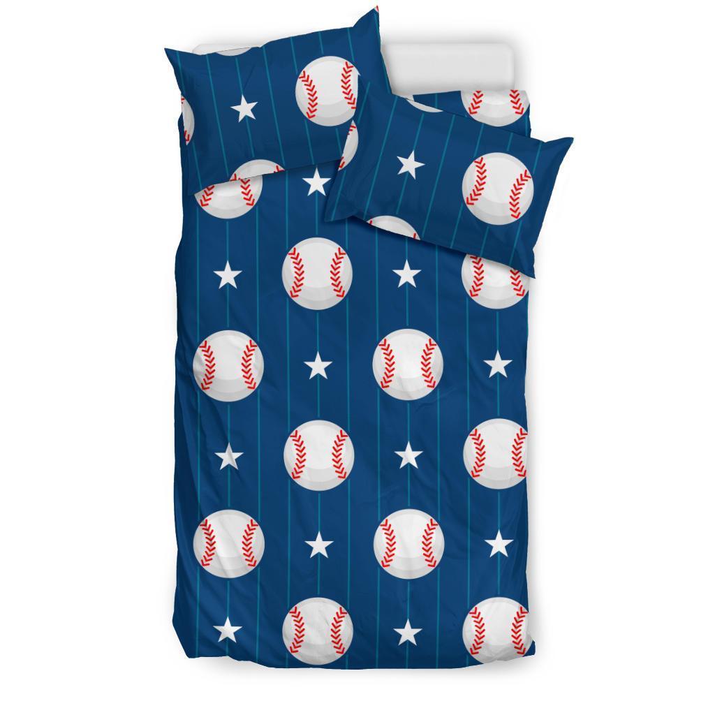 Baseball Star Pattern Print Duvet Cover Bedding Set-grizzshop