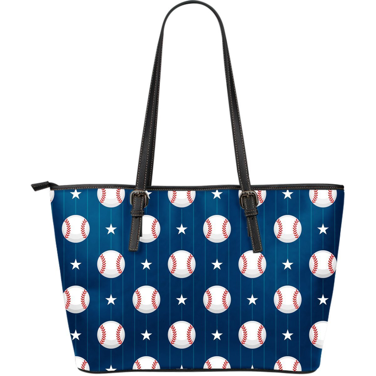 Baseball Star Pattern Print Leather Tote Bag-grizzshop