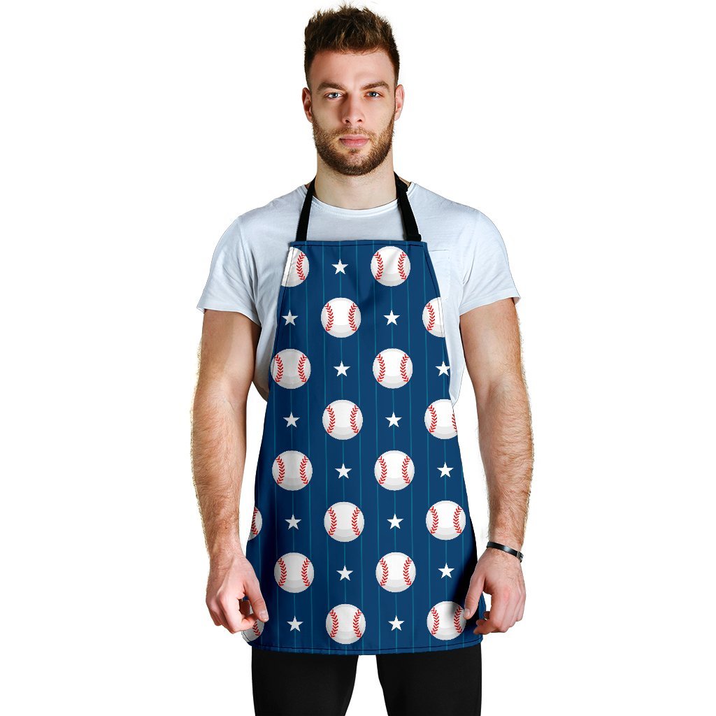 Baseball Star Pattern Print Men's Apron-grizzshop