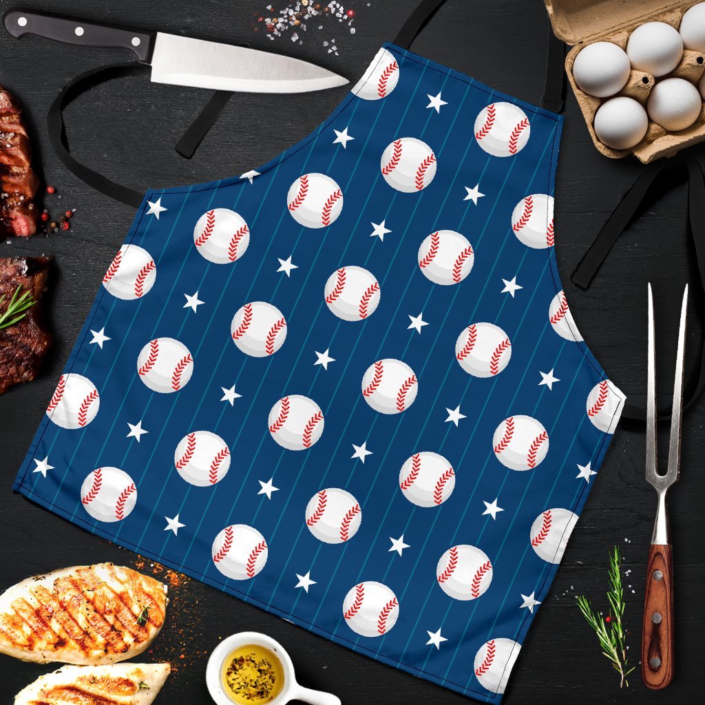 Baseball Star Pattern Print Men's Apron-grizzshop