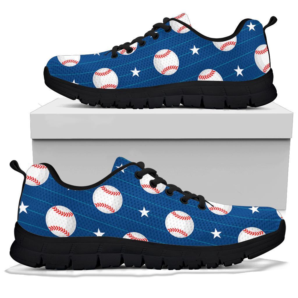 Baseball Star Pattern Print Sneaker Shoes For Men Women-grizzshop