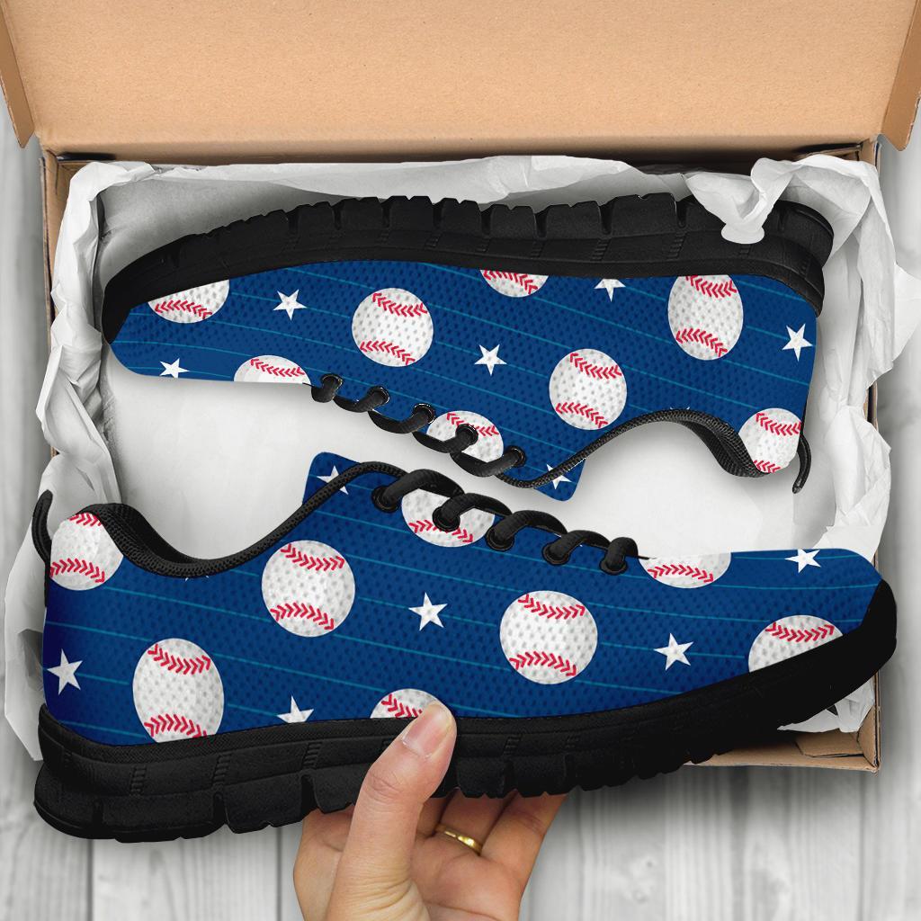 Baseball Star Pattern Print Sneaker Shoes For Men Women-grizzshop