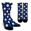 Baseball Star Pattern Print Unisex Crew Socks-grizzshop