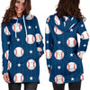 Baseball Star Pattern Print Women Hoodie Dress-grizzshop