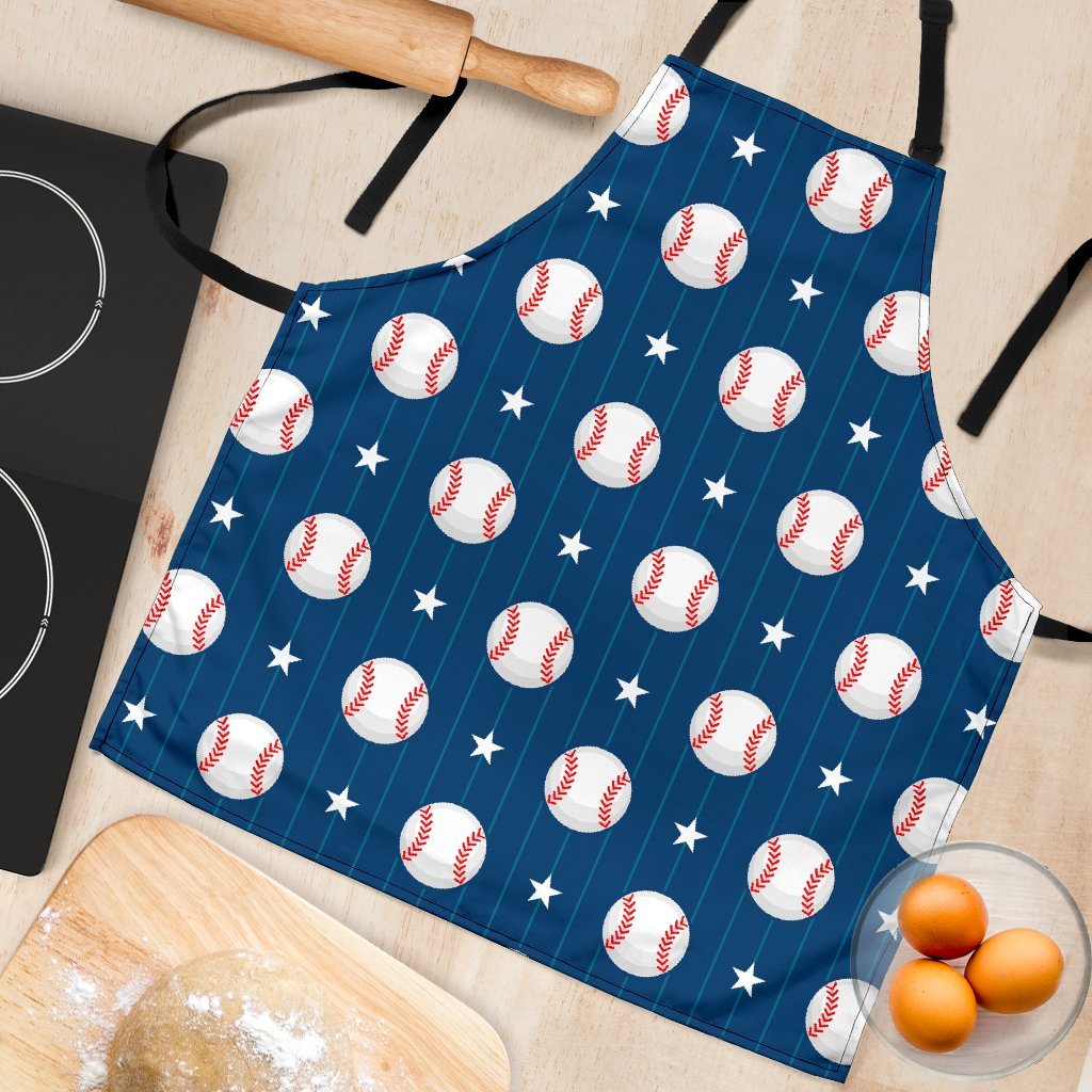 Baseball Star Pattern Print Women's Apron-grizzshop