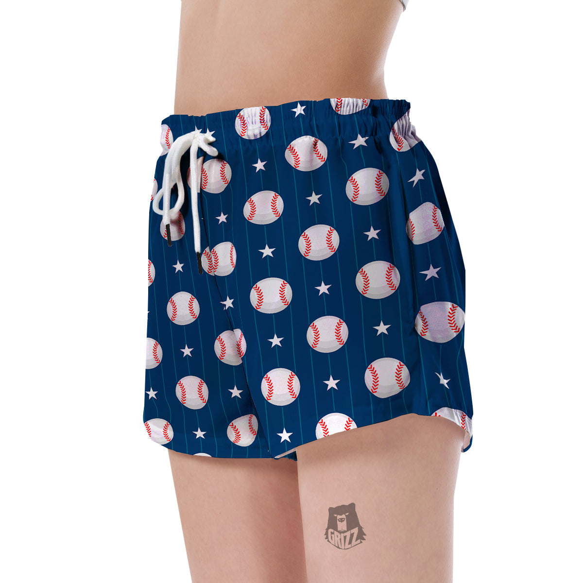 Baseball Star Pattern Print Women's Shorts-grizzshop