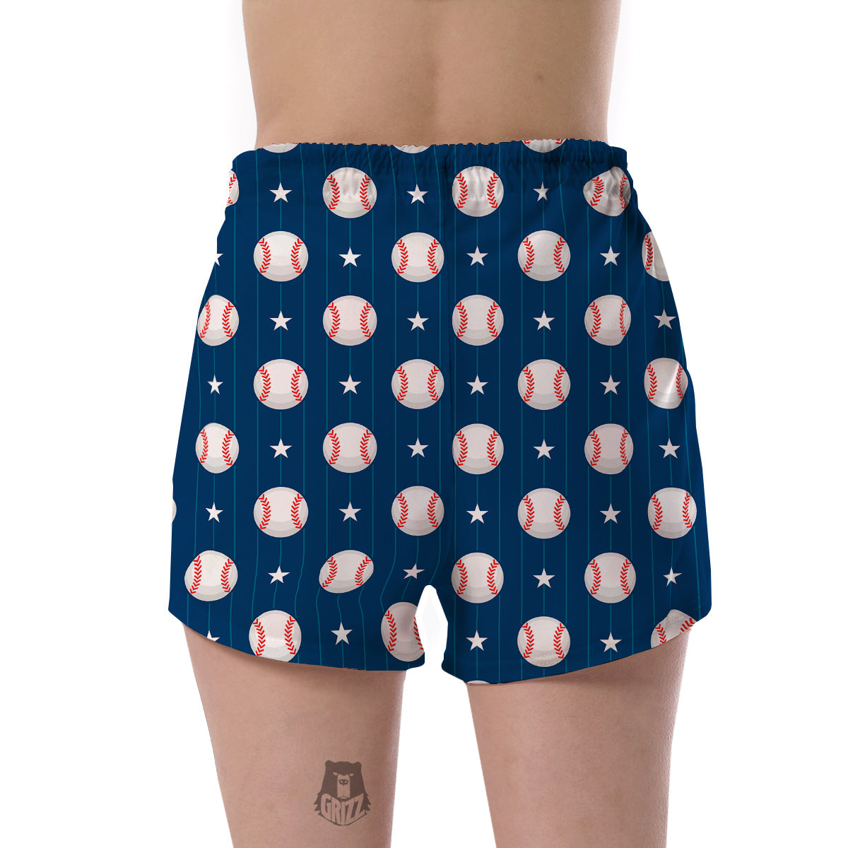 Baseball Star Pattern Print Women's Shorts-grizzshop