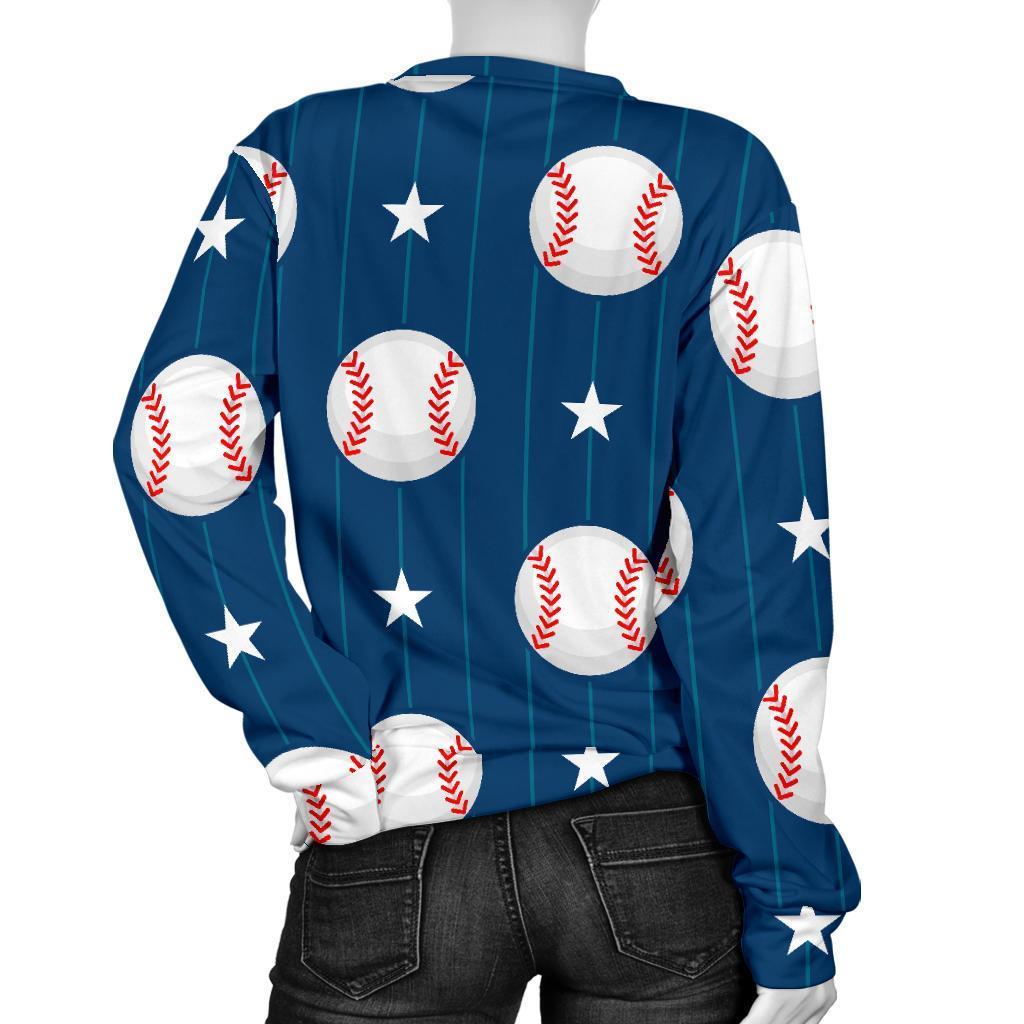Baseball Star Pattern Print Women's Sweatshirt-grizzshop