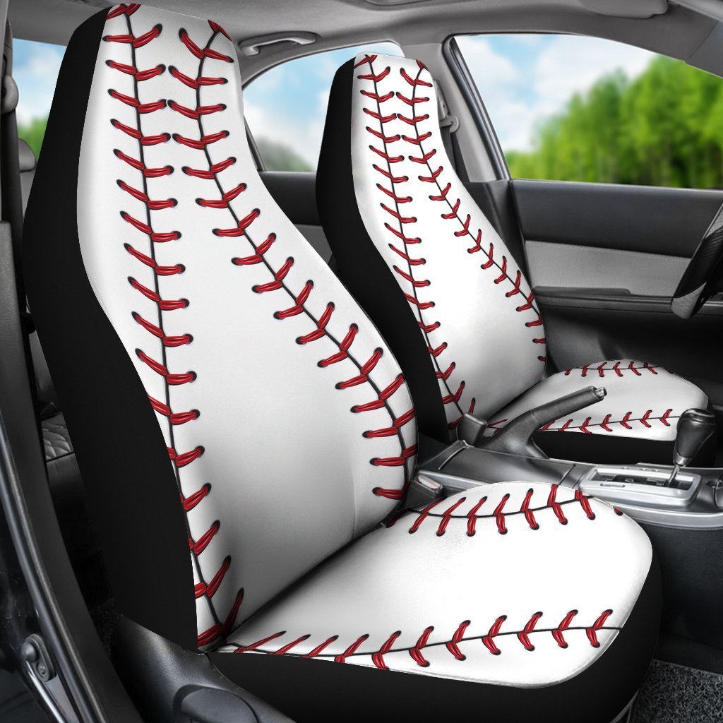 Baseball Stitches Universal Fit Car Seat Covers-grizzshop