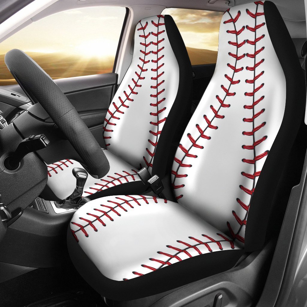 Baseball Stitches Universal Fit Car Seat Covers-grizzshop