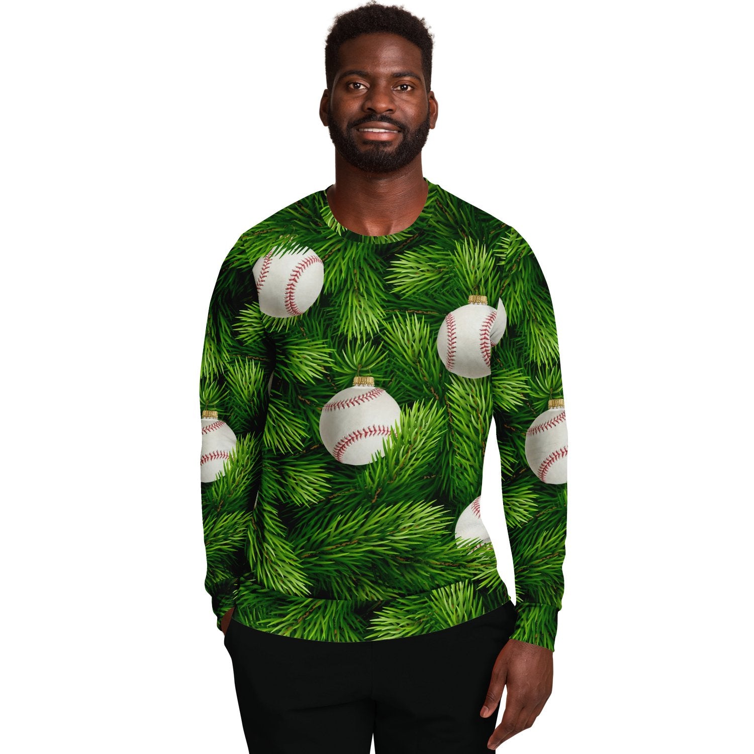 Baseball Tree Ugly Christmas Sweater-grizzshop