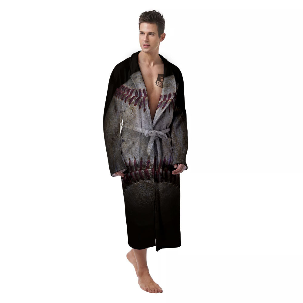 Baseballs Grunge Print Men's Robe-grizzshop