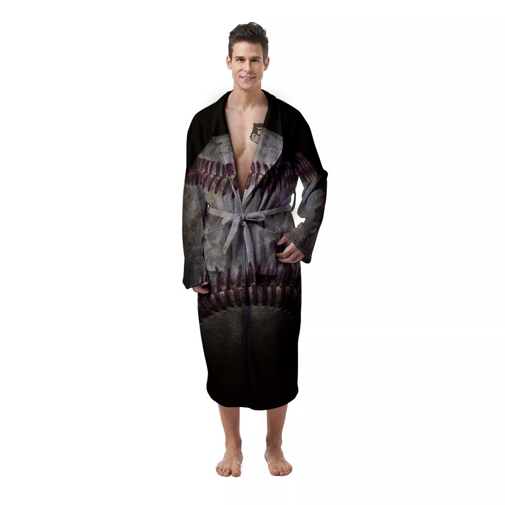Baseballs Grunge Print Men's Robe-grizzshop