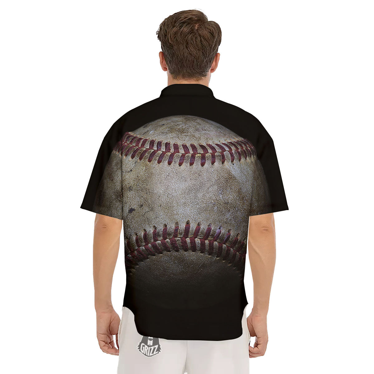 Baseballs Grunge Print Men's Short Sleeve Shirts-grizzshop