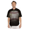 Baseballs Grunge Print Men's Short Sleeve Shirts-grizzshop