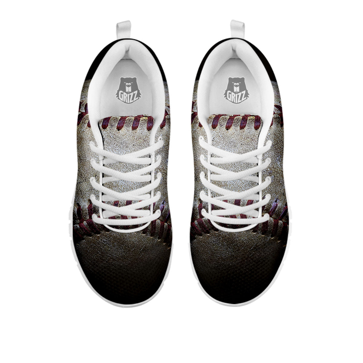 Baseballs Grunge Print White Sneaker-grizzshop