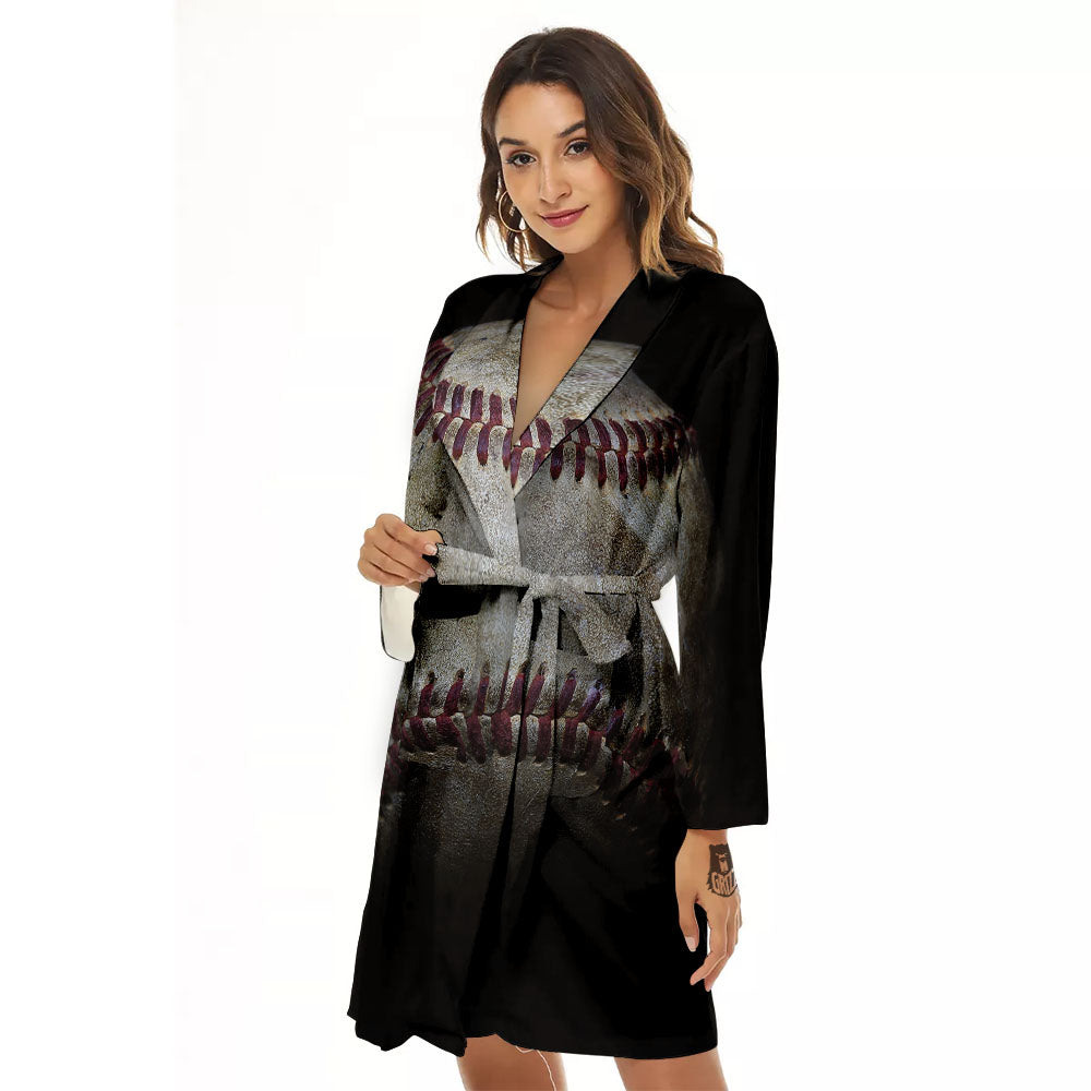 Baseballs Grunge Print Women's Robe-grizzshop
