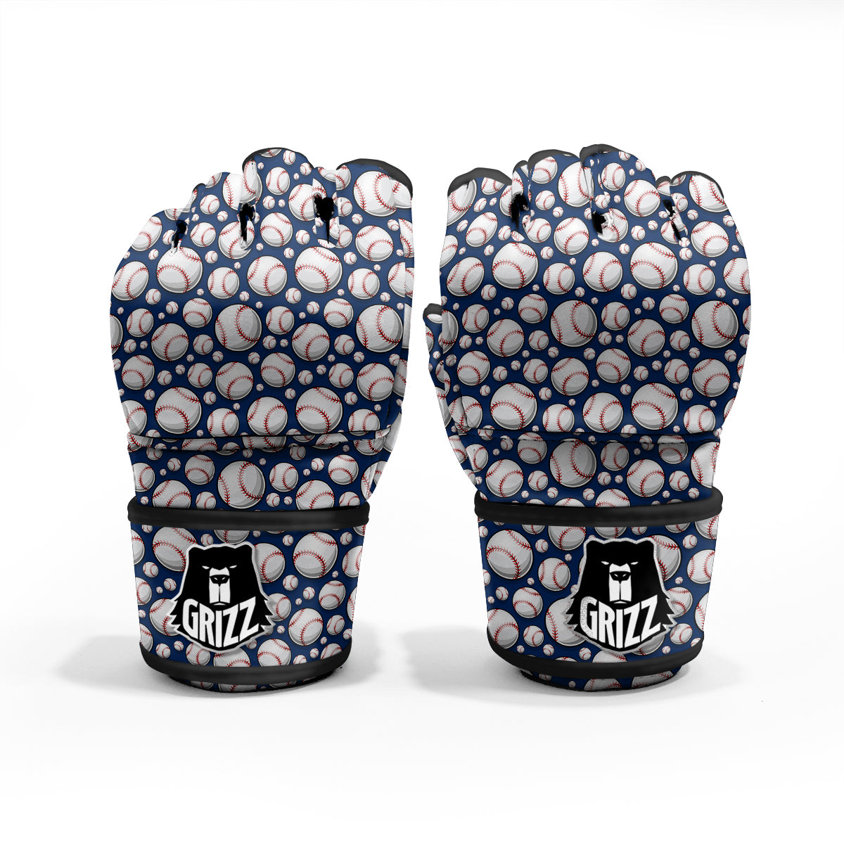 Baseballs Print Pattern MMA Gloves-grizzshop