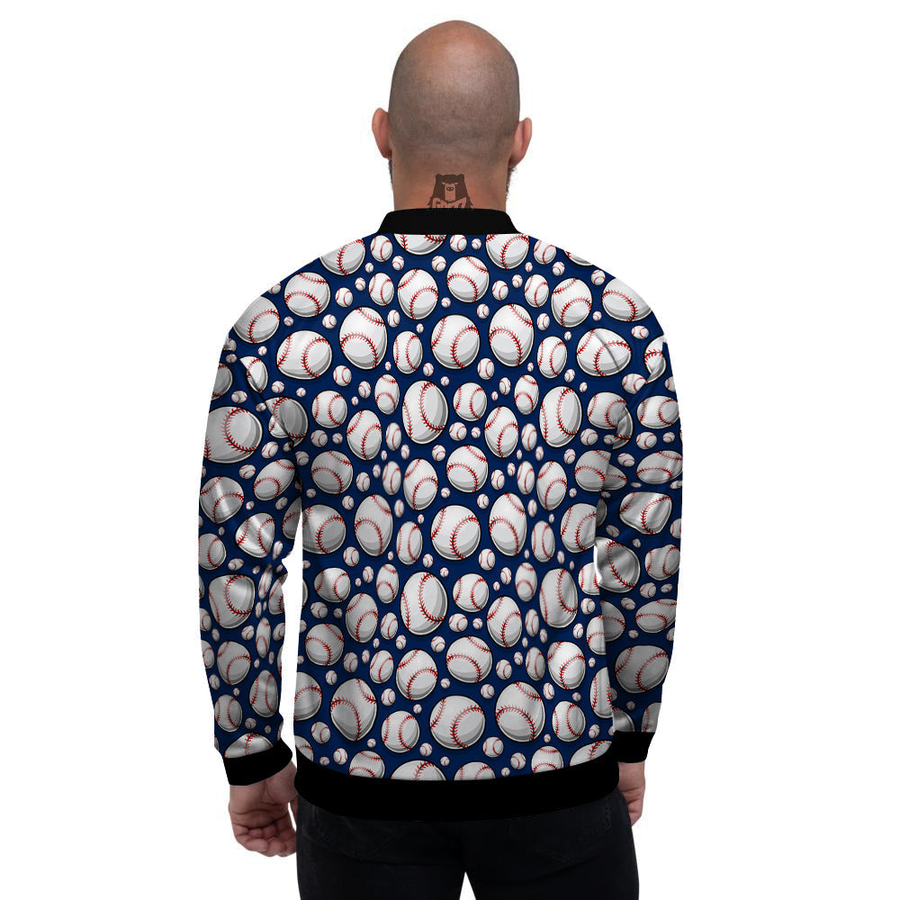 Baseballs Print Pattern Men's Bomber Jacket-grizzshop